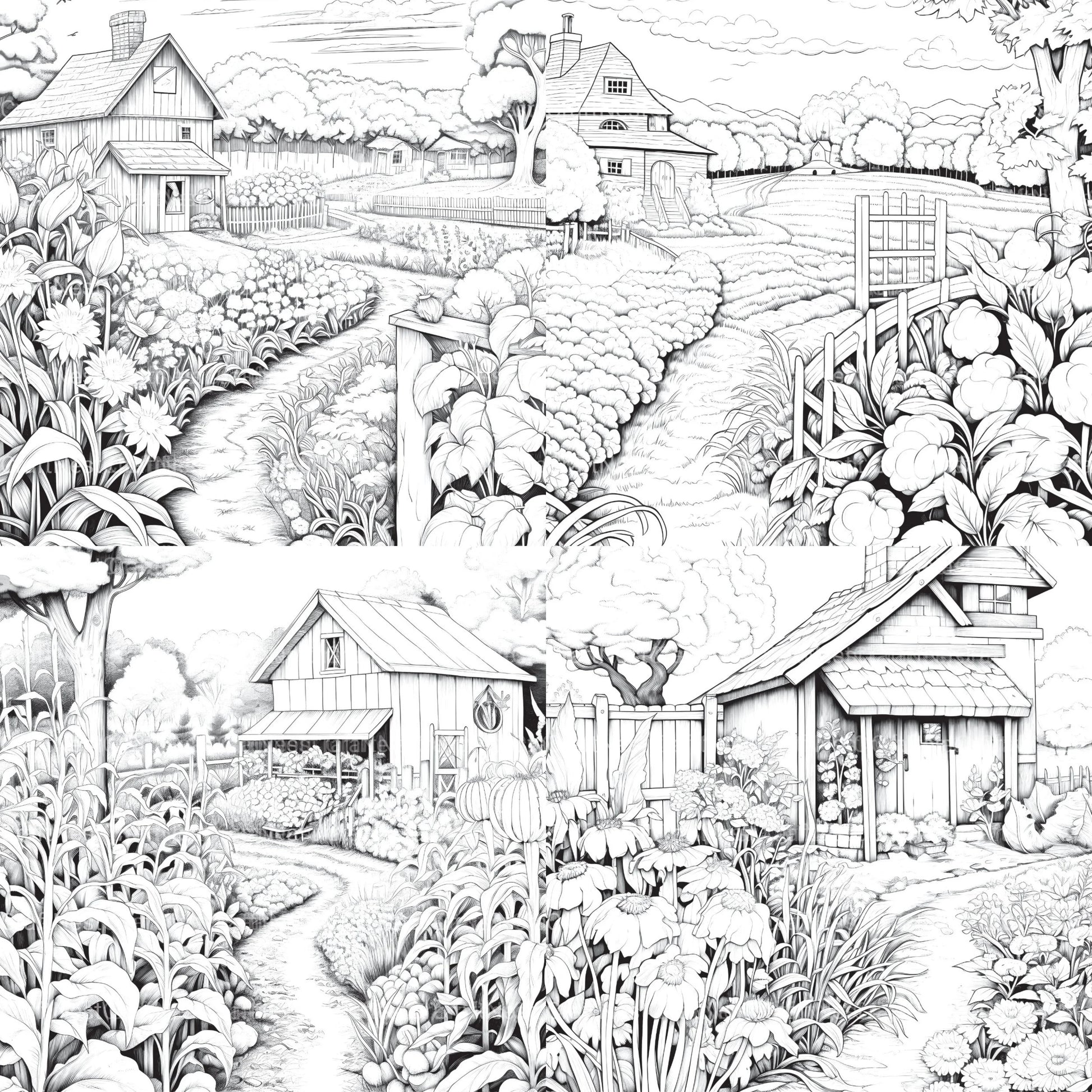 Farmers Garden Coloring Book 2 - CraftNest - Digital Crafting and Art