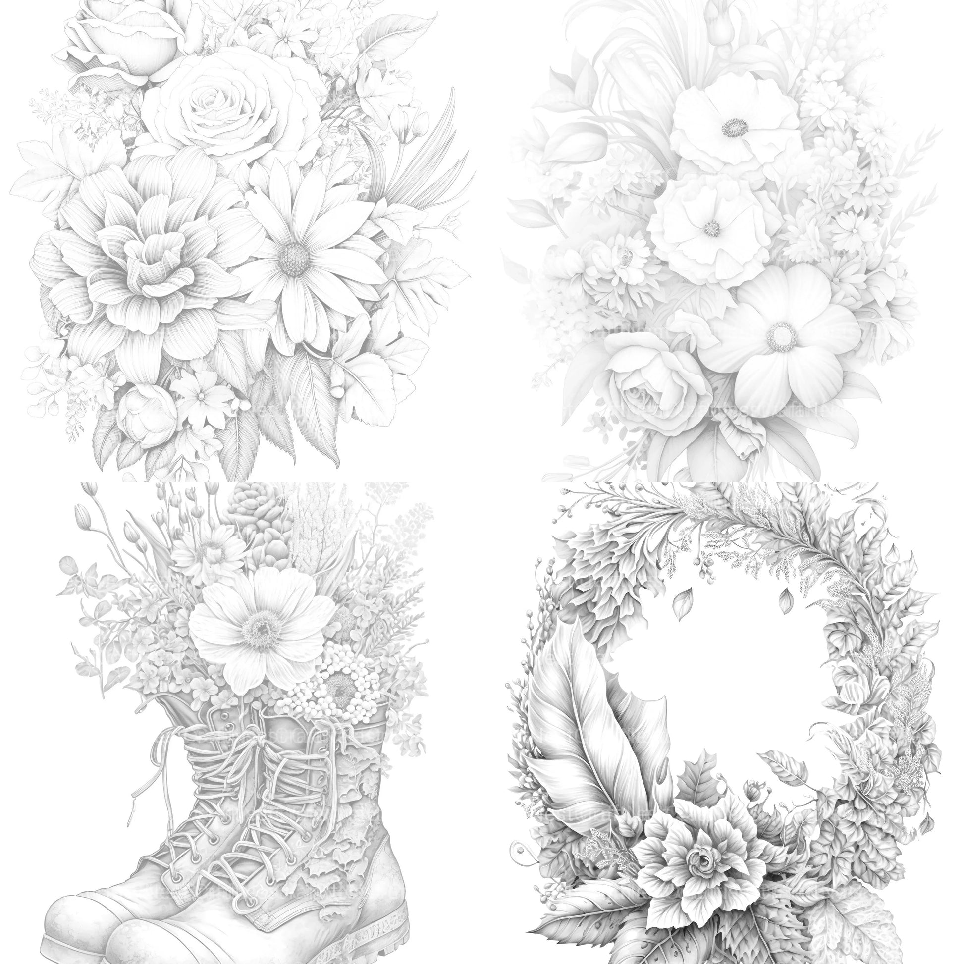 Flower Coloring Book 3 - CraftNest - Digital Crafting and Art