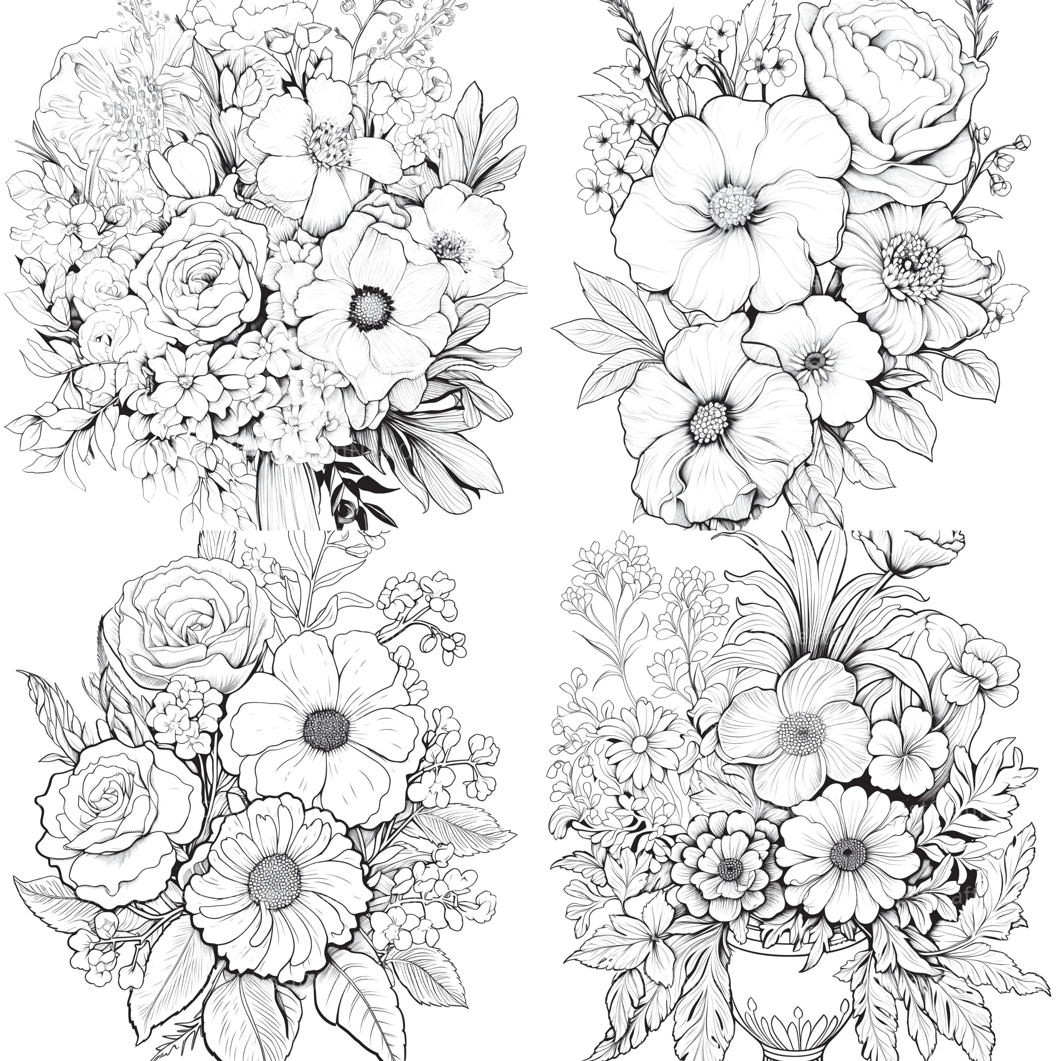 Flower Coloring Book 2 - CraftNest - Digital Crafting and Art
