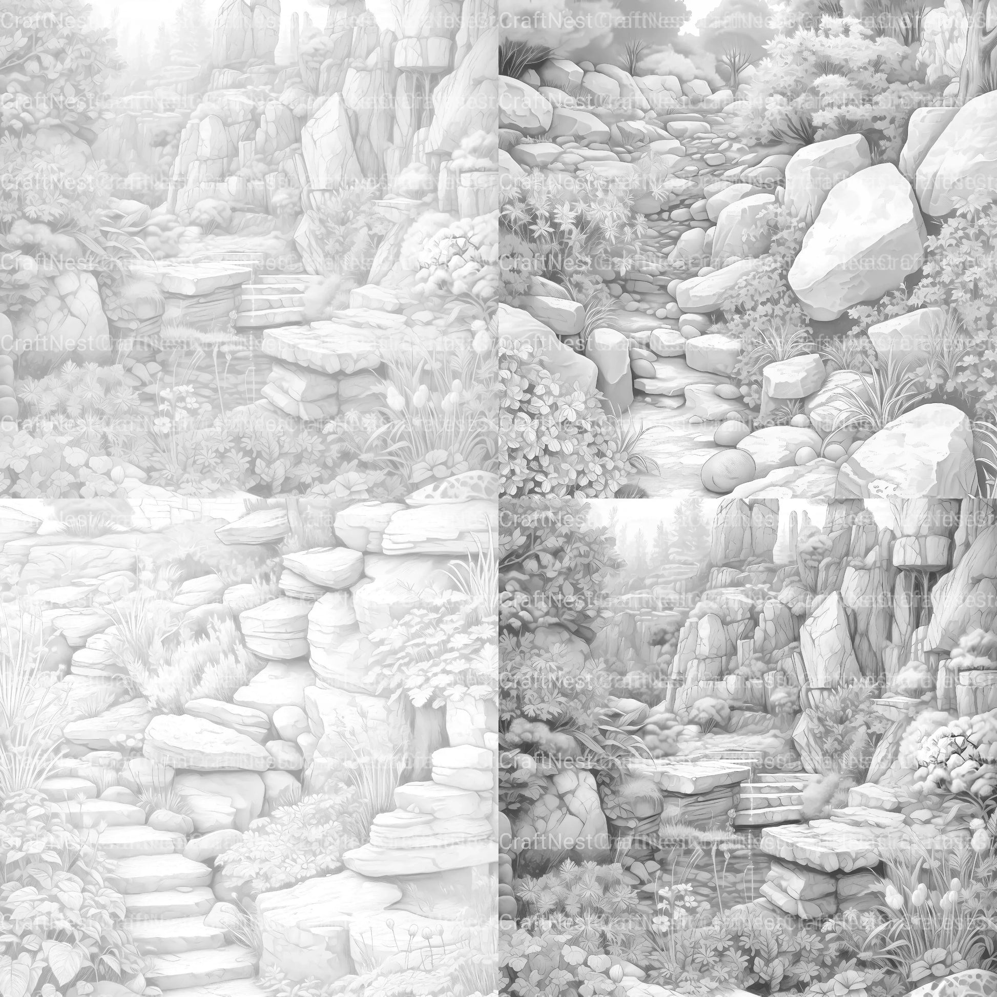 Rock Garden Coloring Book - CraftNest - Digital Crafting and Art