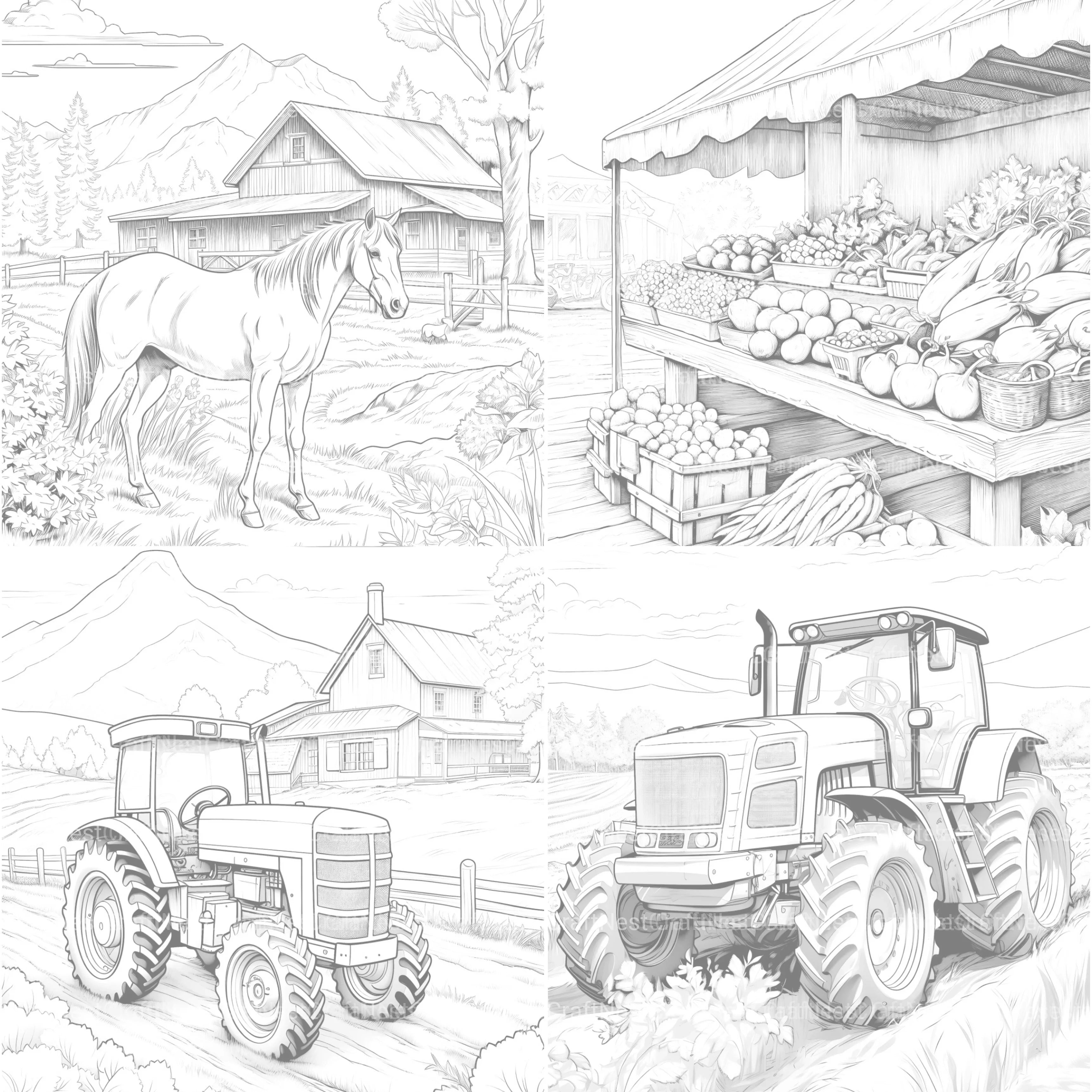 Country Life Coloring Book - CraftNest - Digital Crafting and Art