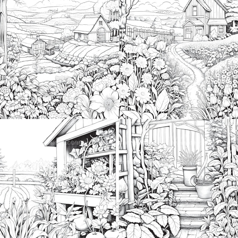 Farmers Garden Coloring Book 2 - CraftNest - Digital Crafting and Art