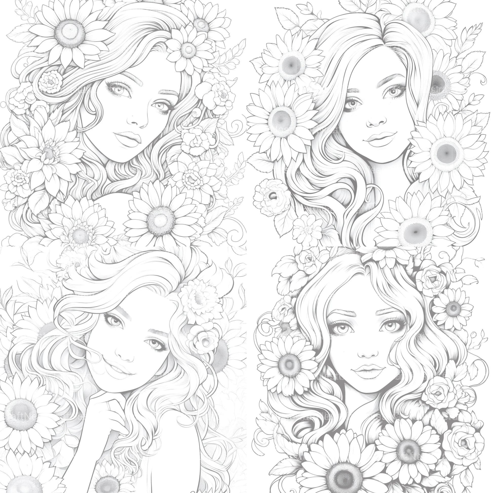 Venetian Carnival Woman Coloring Book - CraftNest - Digital Crafting and Art