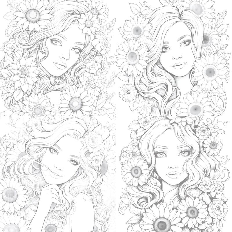 Venetian Carnival Woman Coloring Book - CraftNest - Digital Crafting and Art