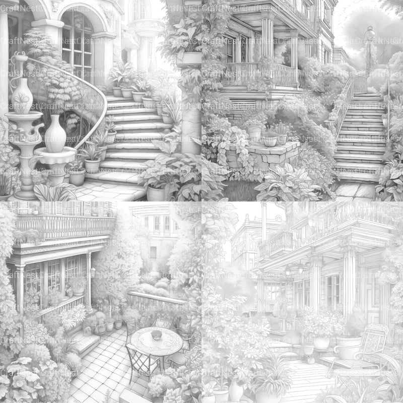 Garden Terrace Coloring Book - CraftNest - Digital Crafting and Art