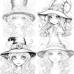 Cute Witch Coloring Book - CraftNest - Digital Crafting and Art