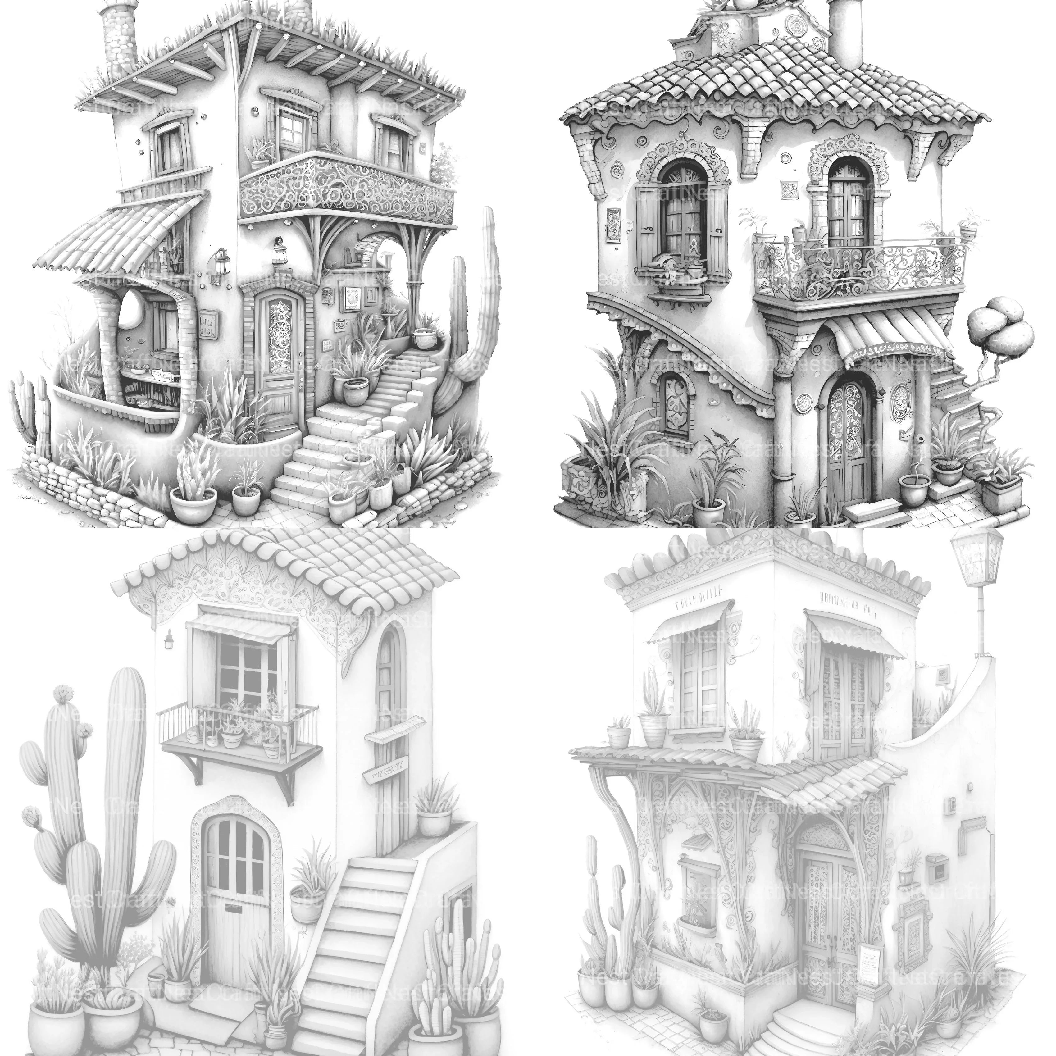 Mexican Tiny House Coloring Book - CraftNest - Digital Crafting and Art