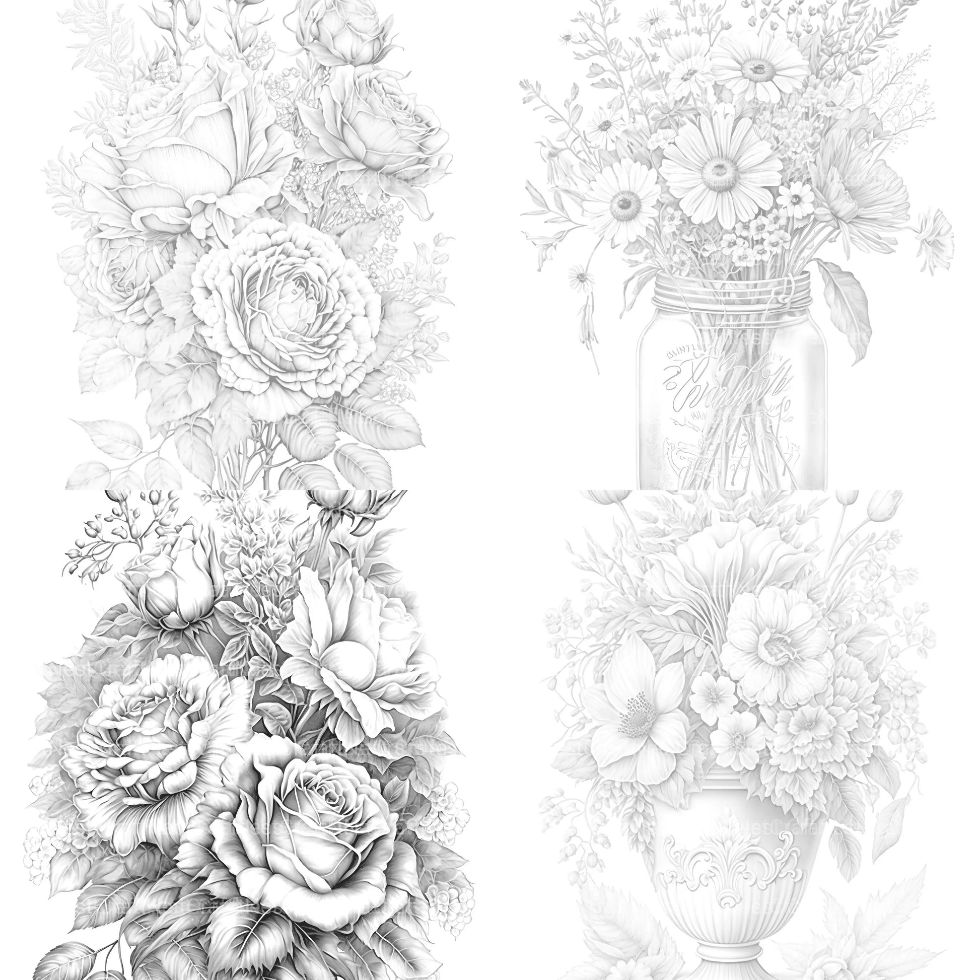 Flower Coloring Book 3 - CraftNest - Digital Crafting and Art