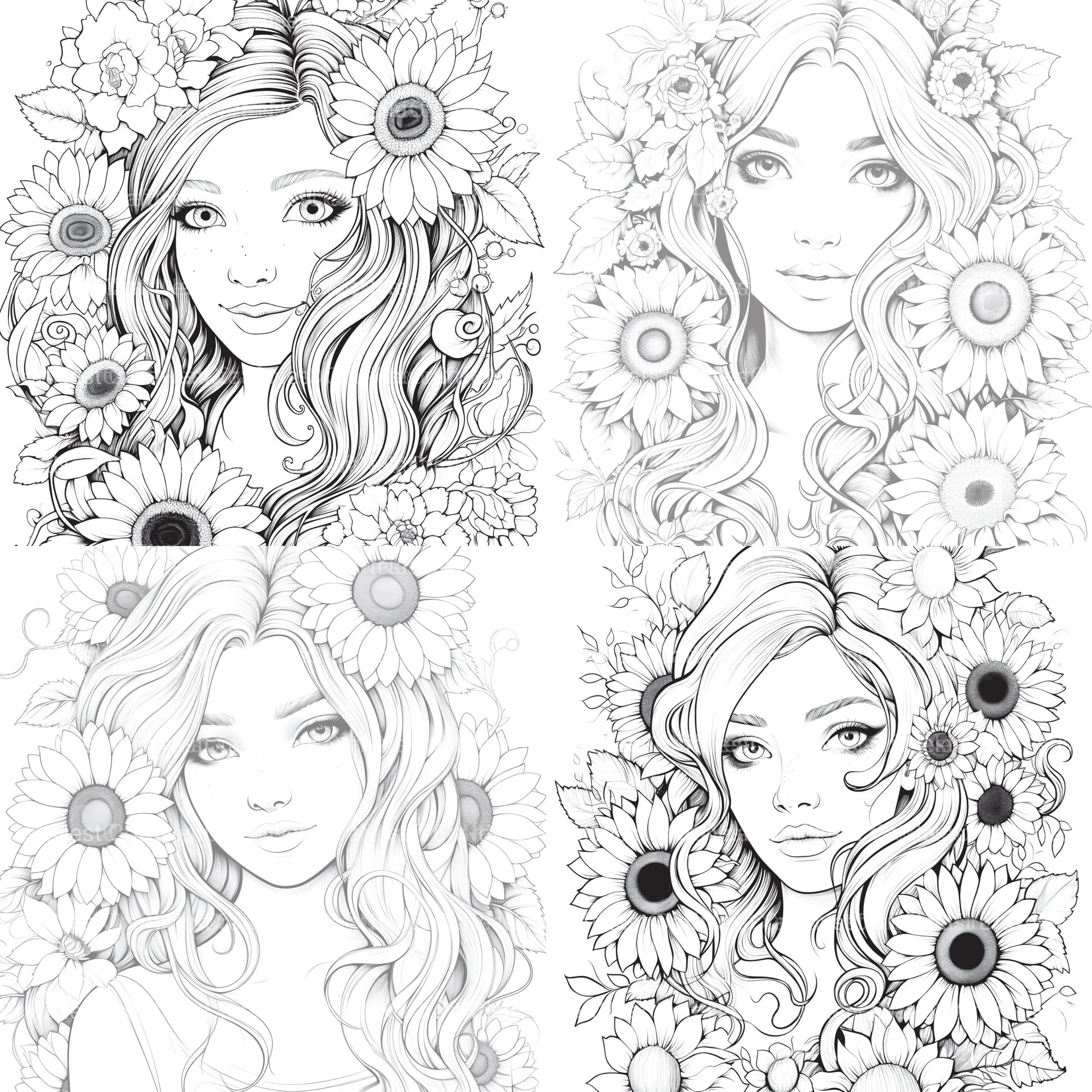 Venetian Carnival Woman Coloring Book - CraftNest - Digital Crafting and Art