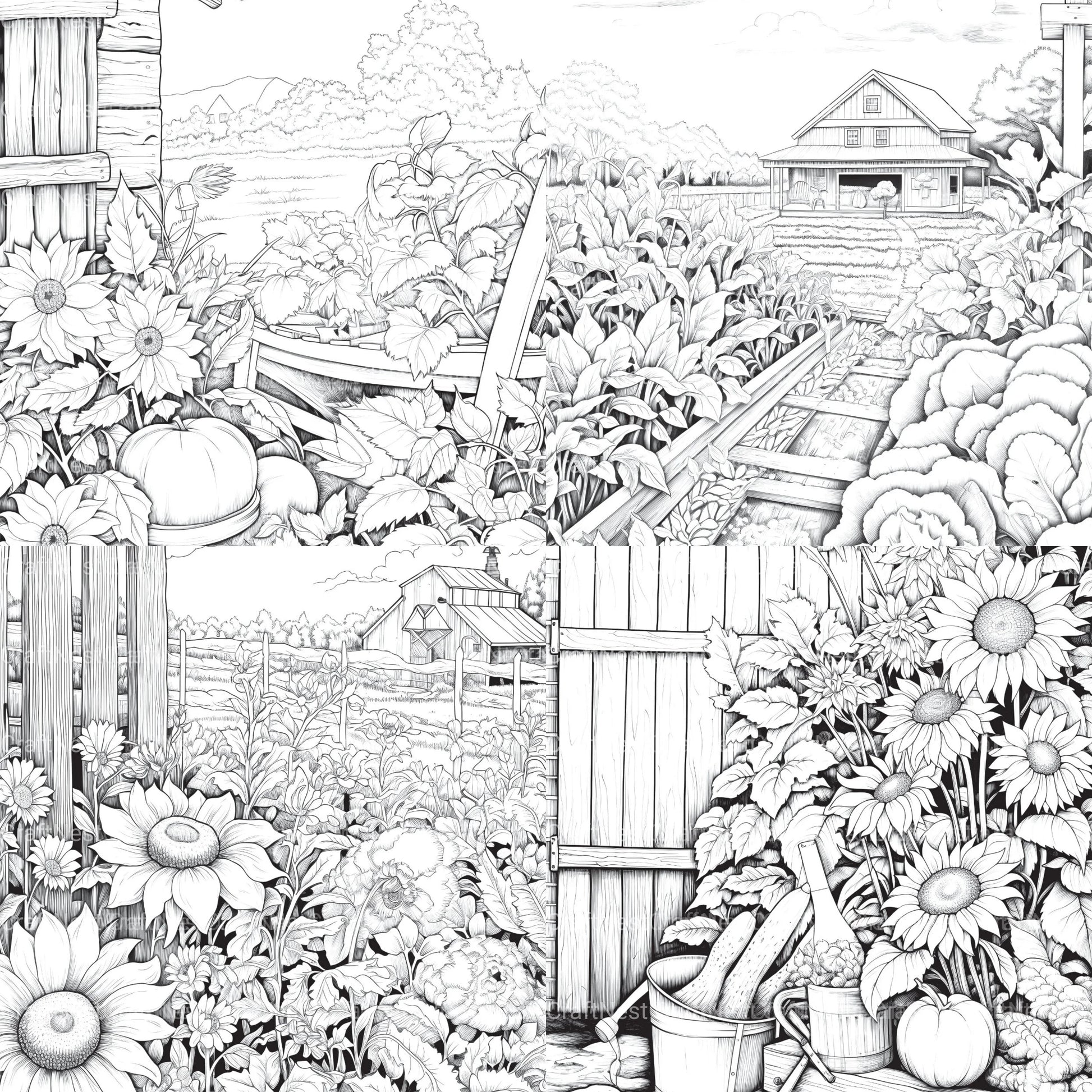 Farmers Garden Coloring Book 2 - CraftNest - Digital Crafting and Art