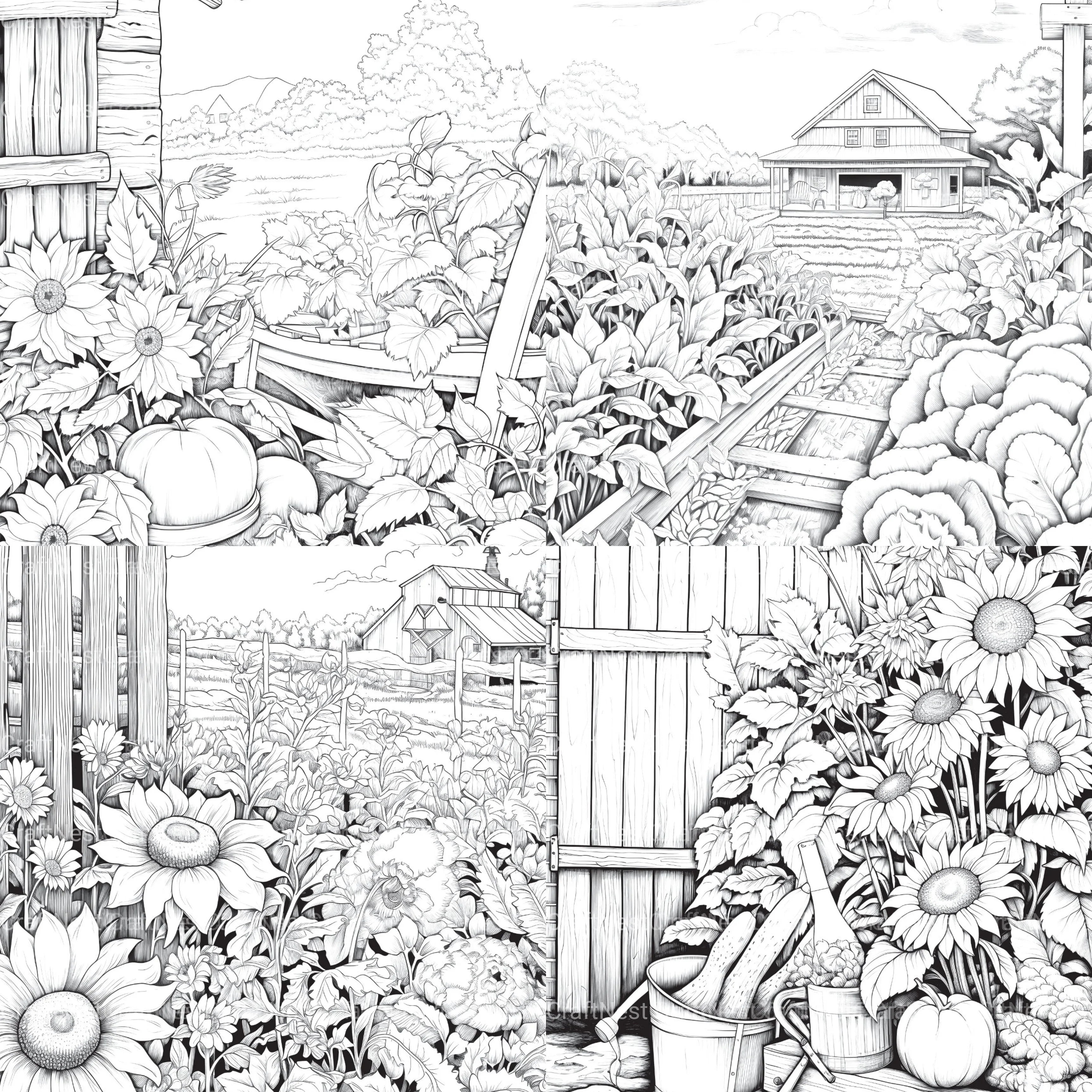 Farmers Garden Coloring Book 2 - CraftNest - Digital Crafting and Art