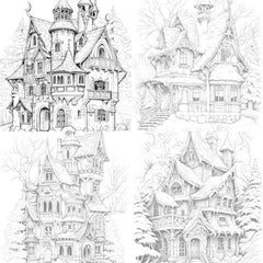 Winter Houses Coloring Book - CraftNest - Digital Crafting and Art
