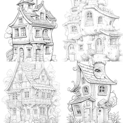 Mixed Tiny House Coloring Book - CraftNest - Digital Crafting and Art