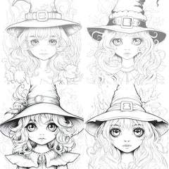 Cute Witch Coloring Book - CraftNest - Digital Crafting and Art