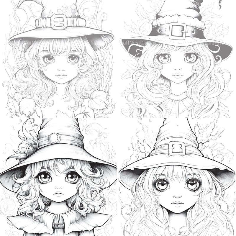 Cute Witch Coloring Book - CraftNest - Digital Crafting and Art