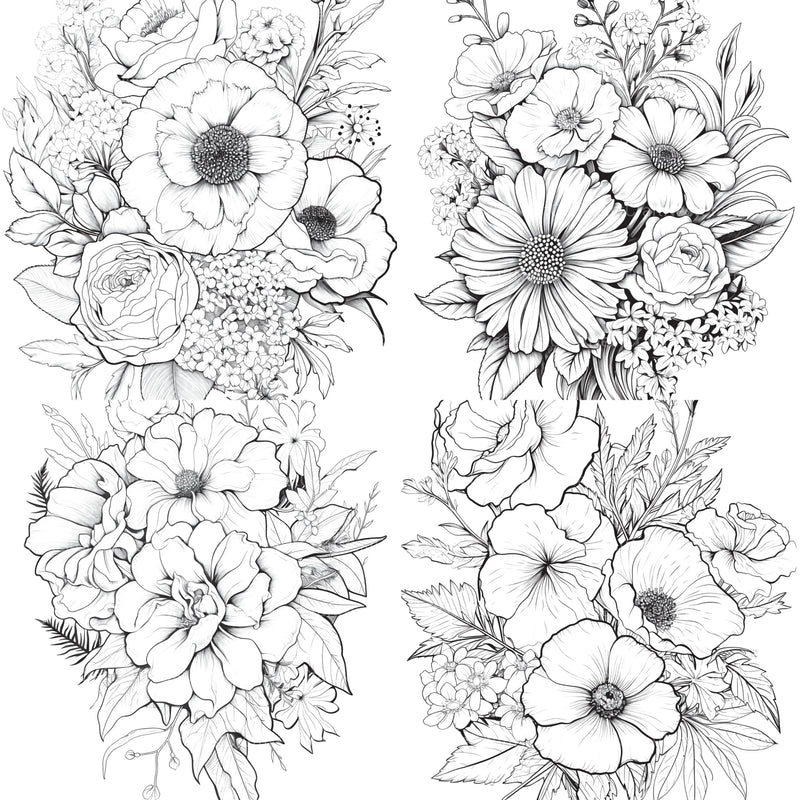 Flower Coloring Book 2 - CraftNest - Digital Crafting and Art