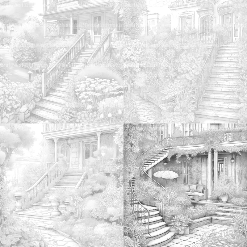 Garden Terrace Coloring Book - CraftNest - Digital Crafting and Art