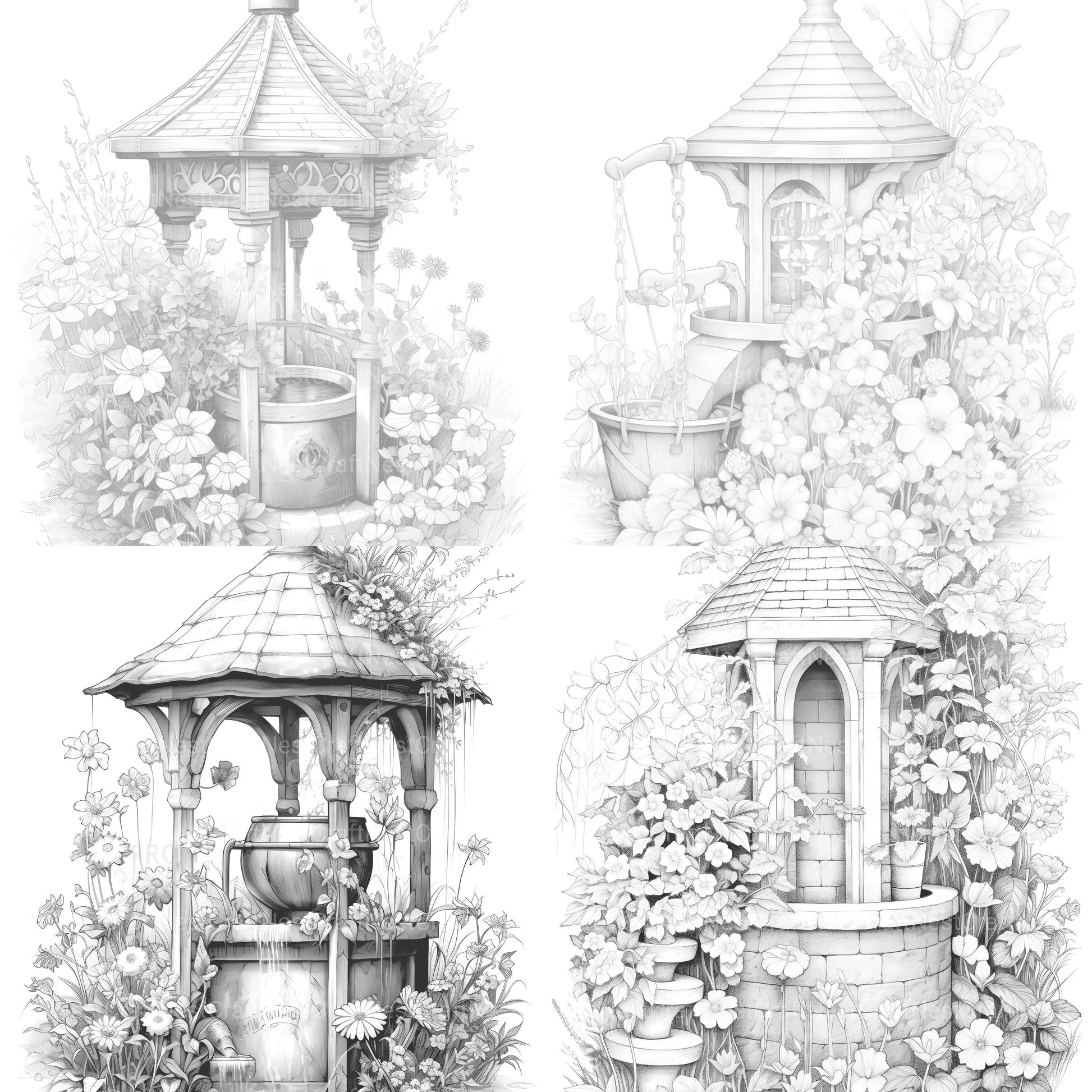 Wishing Well Coloring Book - CraftNest - Digital Crafting and Art