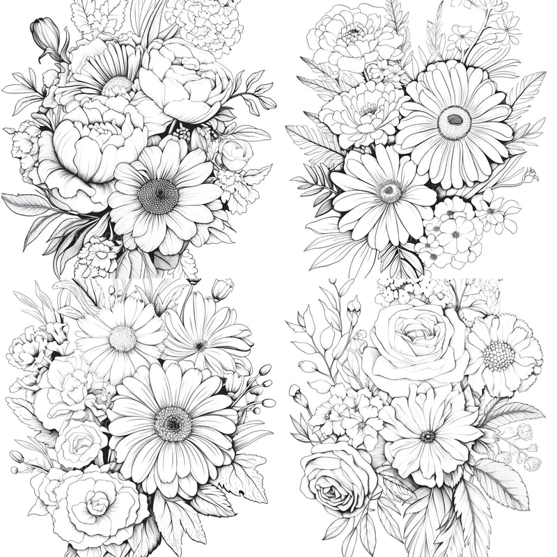 Flower Coloring Book 2 - CraftNest - Digital Crafting and Art