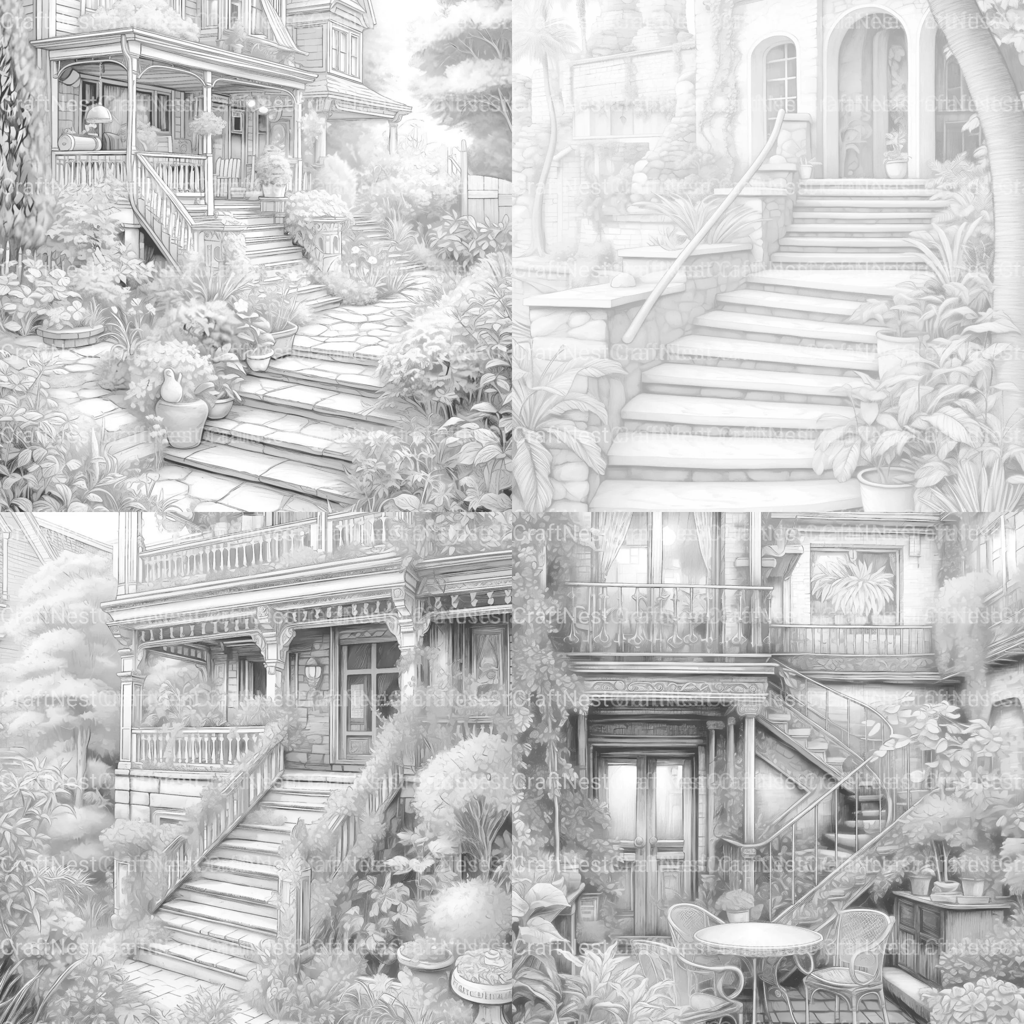 Garden Terrace Coloring Book - CraftNest - Digital Crafting and Art