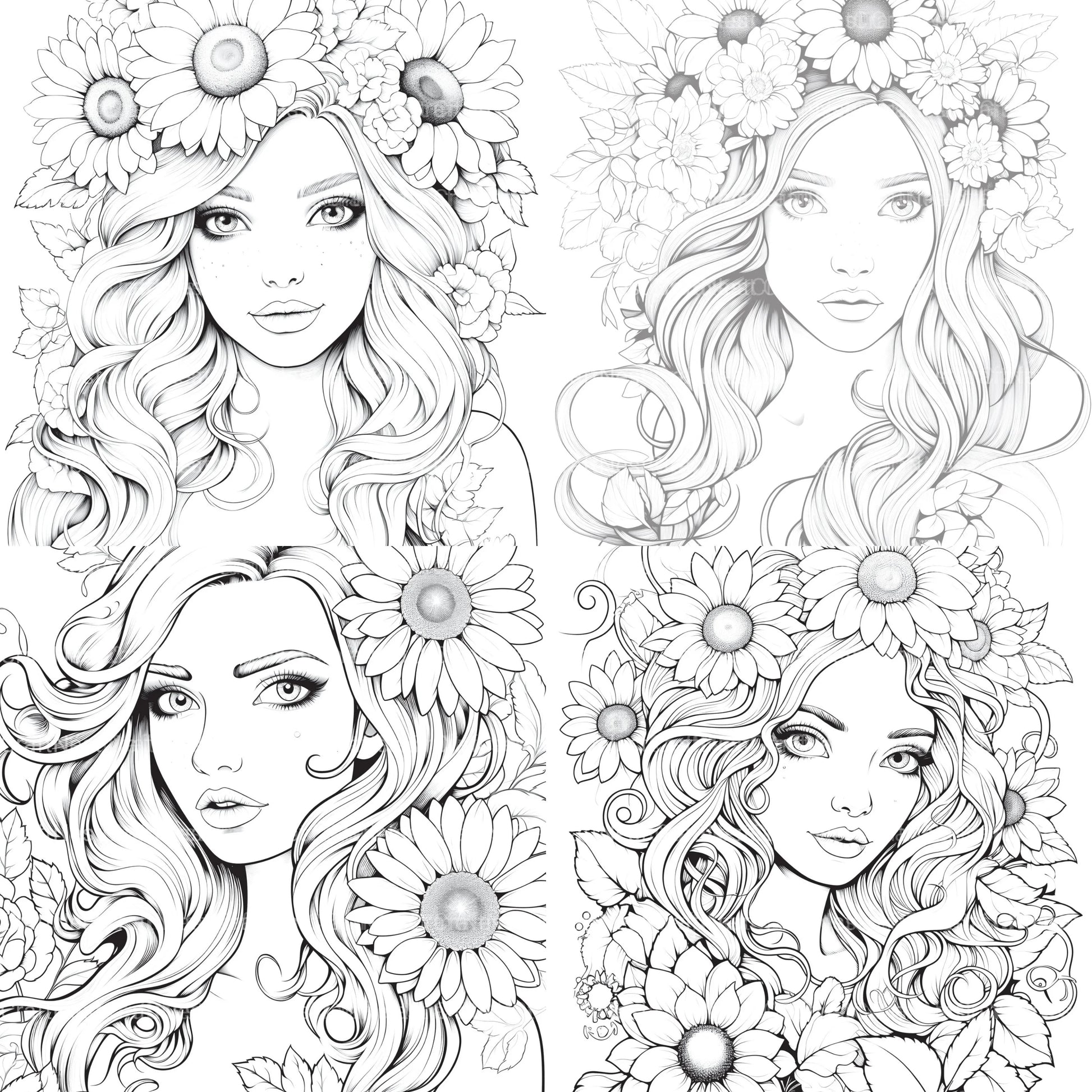 Venetian Carnival Woman Coloring Book - CraftNest - Digital Crafting and Art