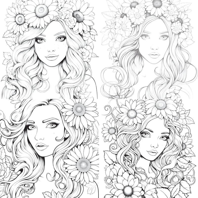 Venetian Carnival Woman Coloring Book - CraftNest - Digital Crafting and Art