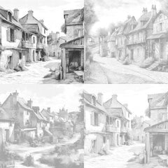 French Village Coloring Book - CraftNest - Digital Crafting and Art