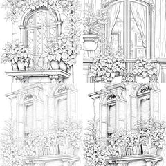 Mediterranean Windows Coloring Book - CraftNest - Digital Crafting and Art