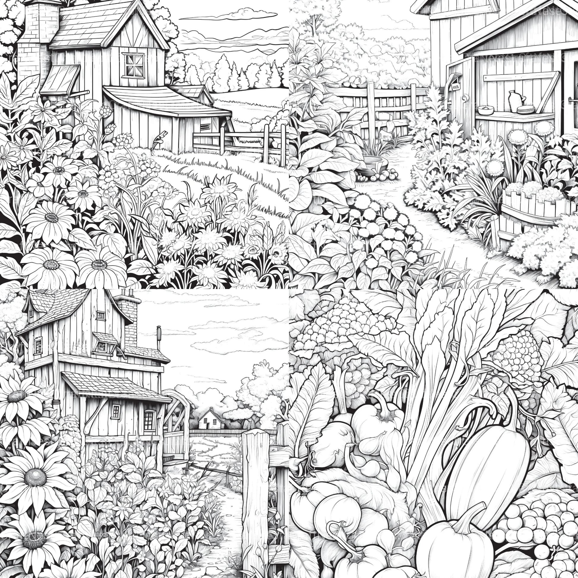 Farmers Garden Coloring Book 2 - CraftNest - Digital Crafting and Art