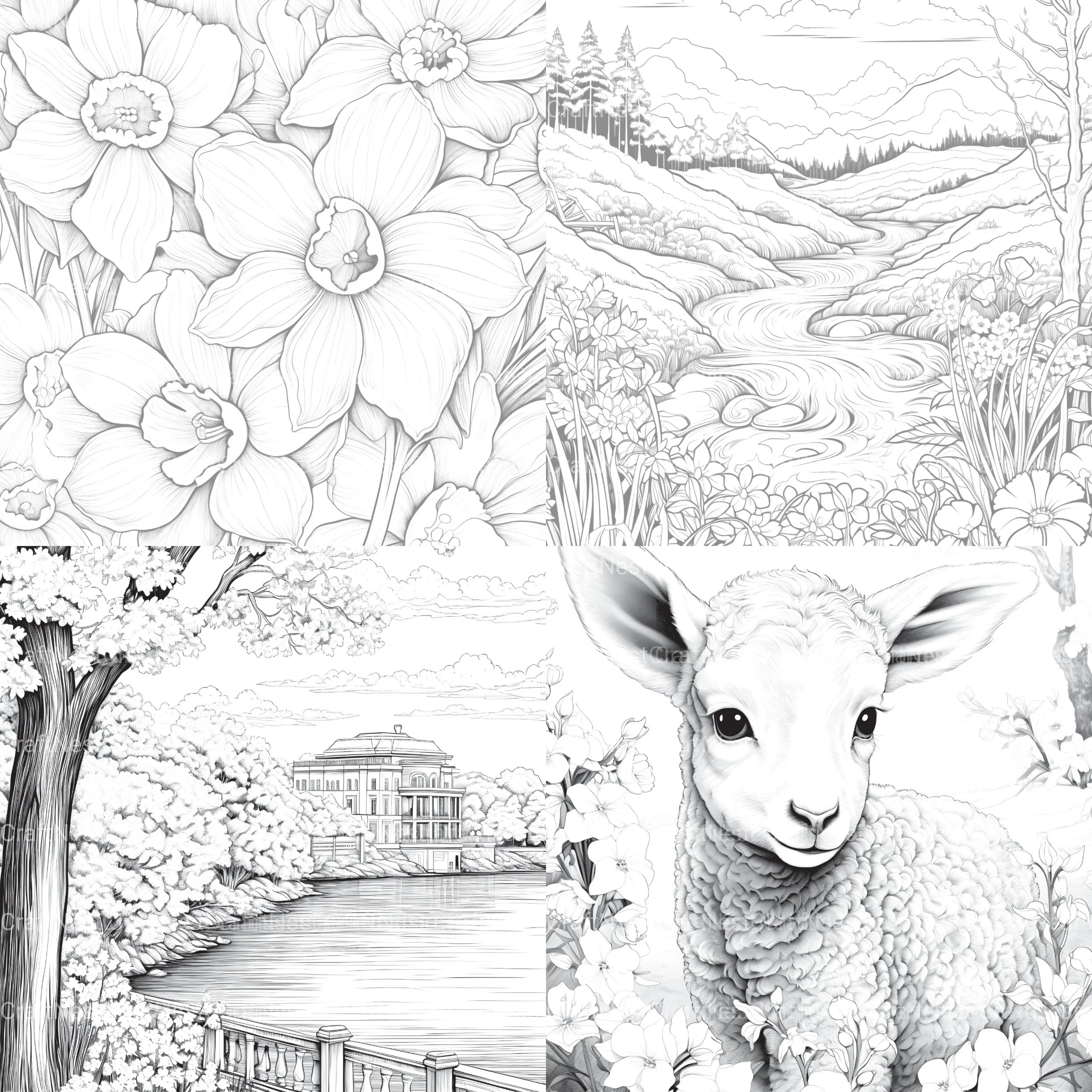 Springtime Garden Coloring Book - CraftNest - Digital Crafting and Art