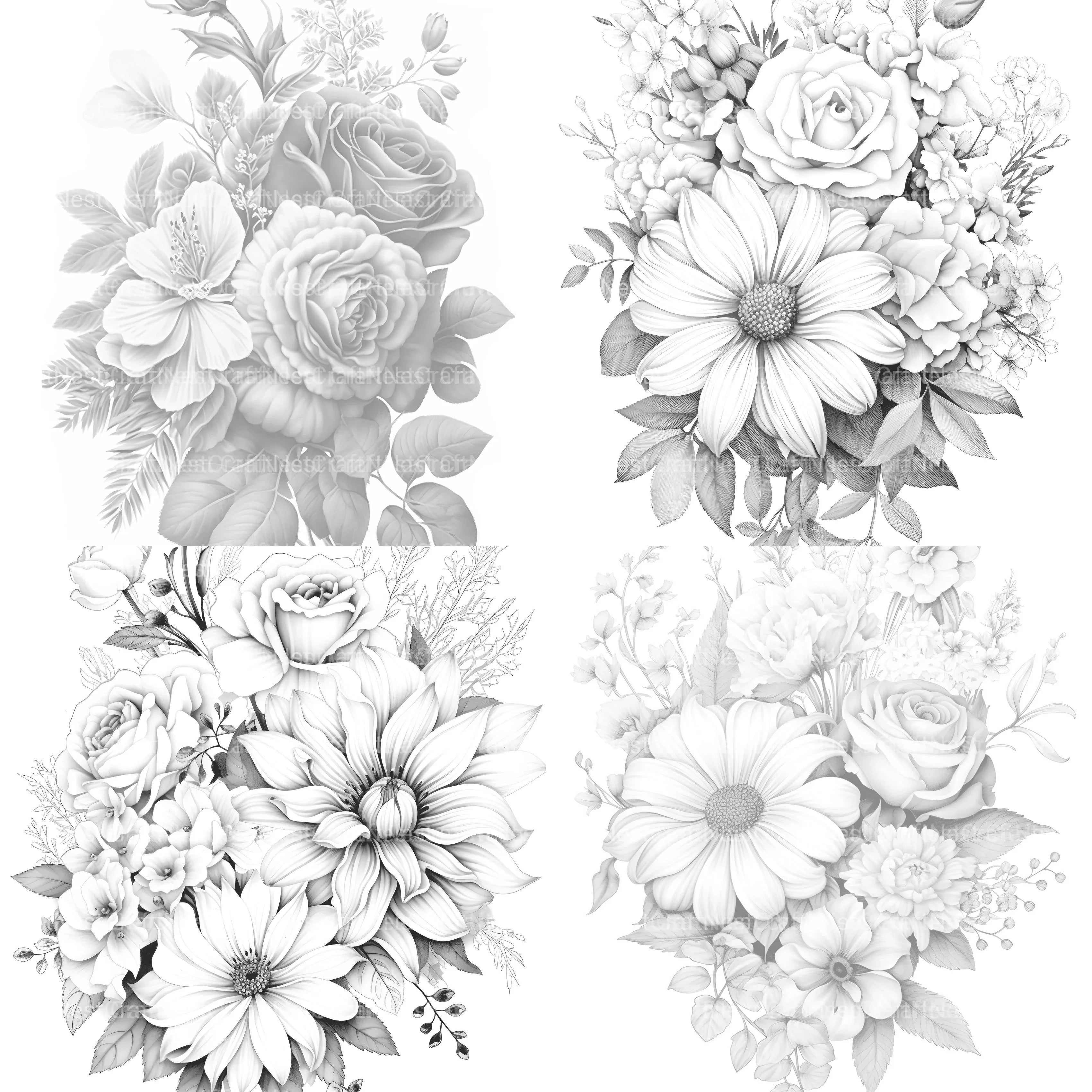 Flower Coloring Book - CraftNest - Digital Crafting and Art