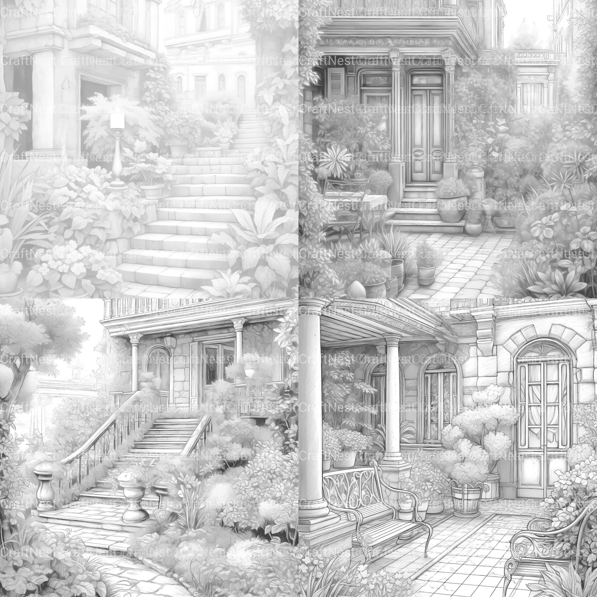 Garden Terrace Coloring Book - CraftNest - Digital Crafting and Art