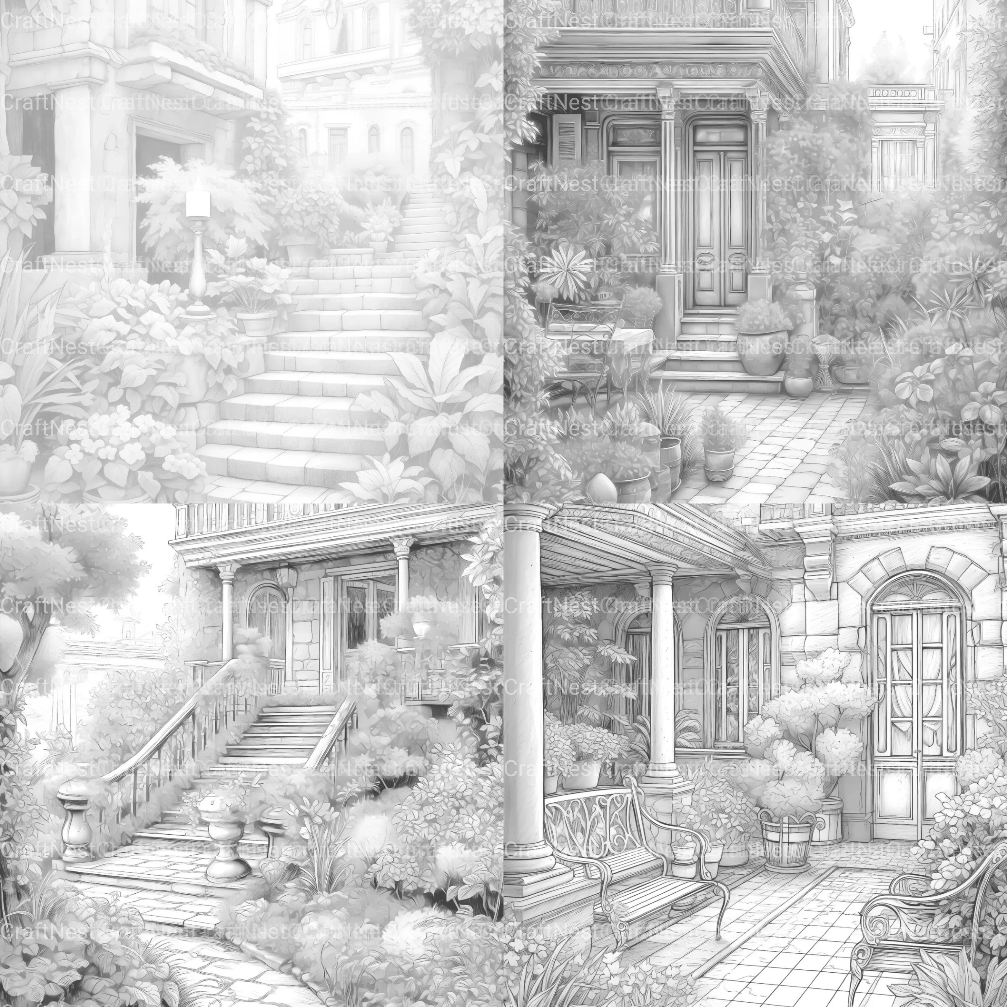 Garden Terrace Coloring Book - CraftNest - Digital Crafting and Art