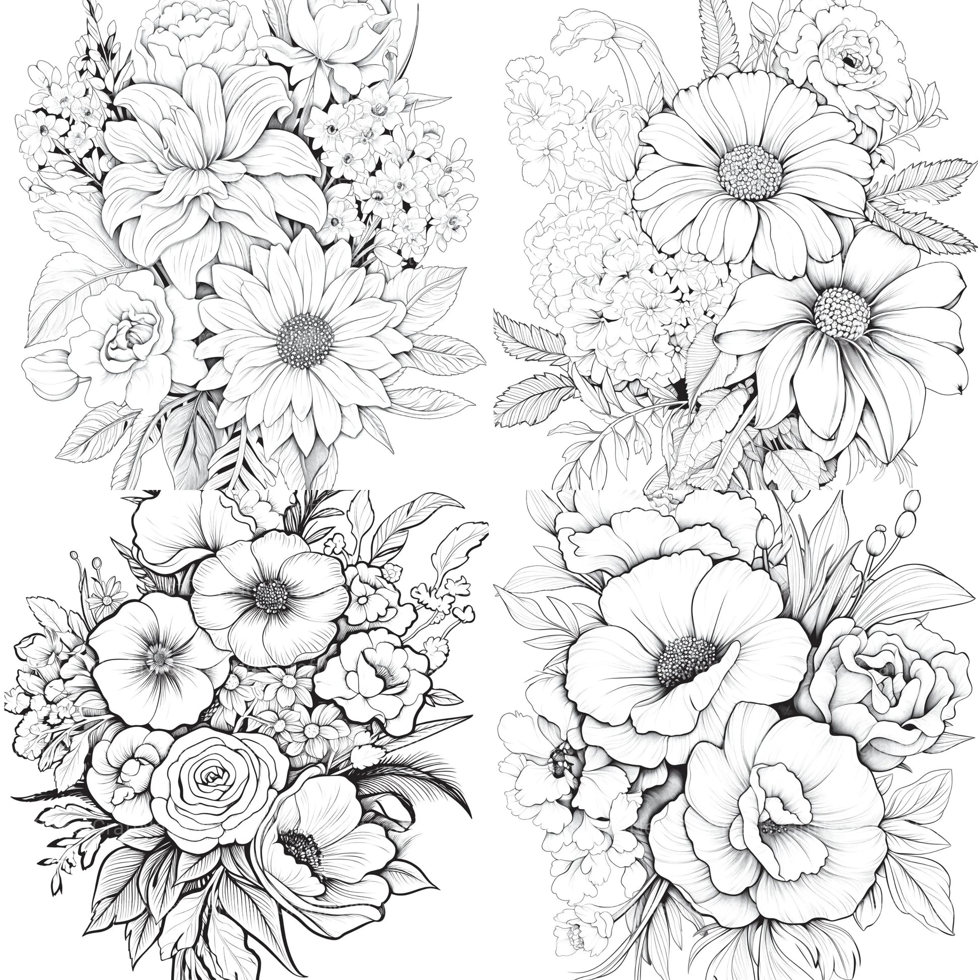 Flower Coloring Book 2 - CraftNest - Digital Crafting and Art