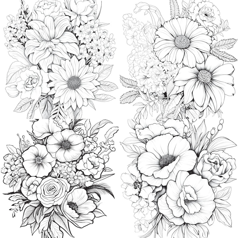 Flower Coloring Book 2 - CraftNest - Digital Crafting and Art