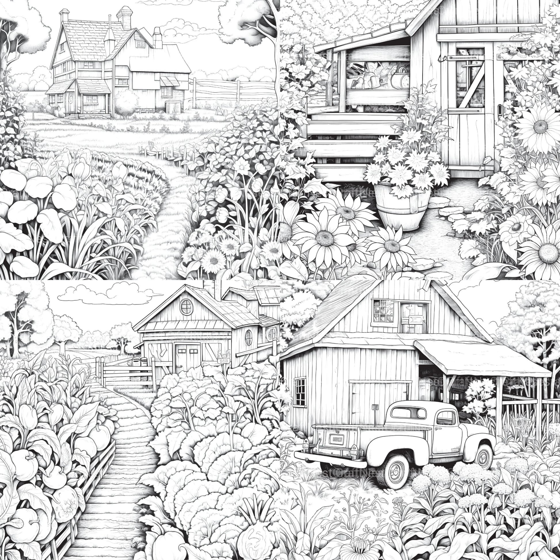 Farmers Garden Coloring Book 2 - CraftNest - Digital Crafting and Art