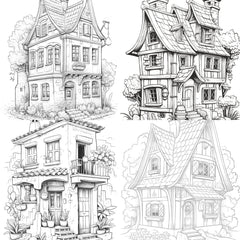 Mixed Tiny House Coloring Book - CraftNest - Digital Crafting and Art