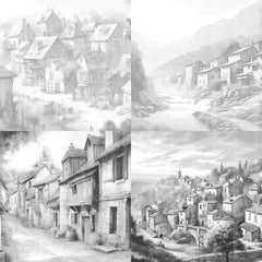 French Village Coloring Book - CraftNest - Digital Crafting and Art