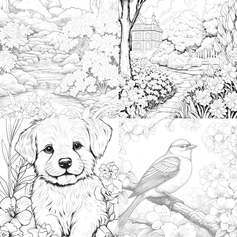 Springtime Garden Coloring Book - CraftNest - Digital Crafting and Art