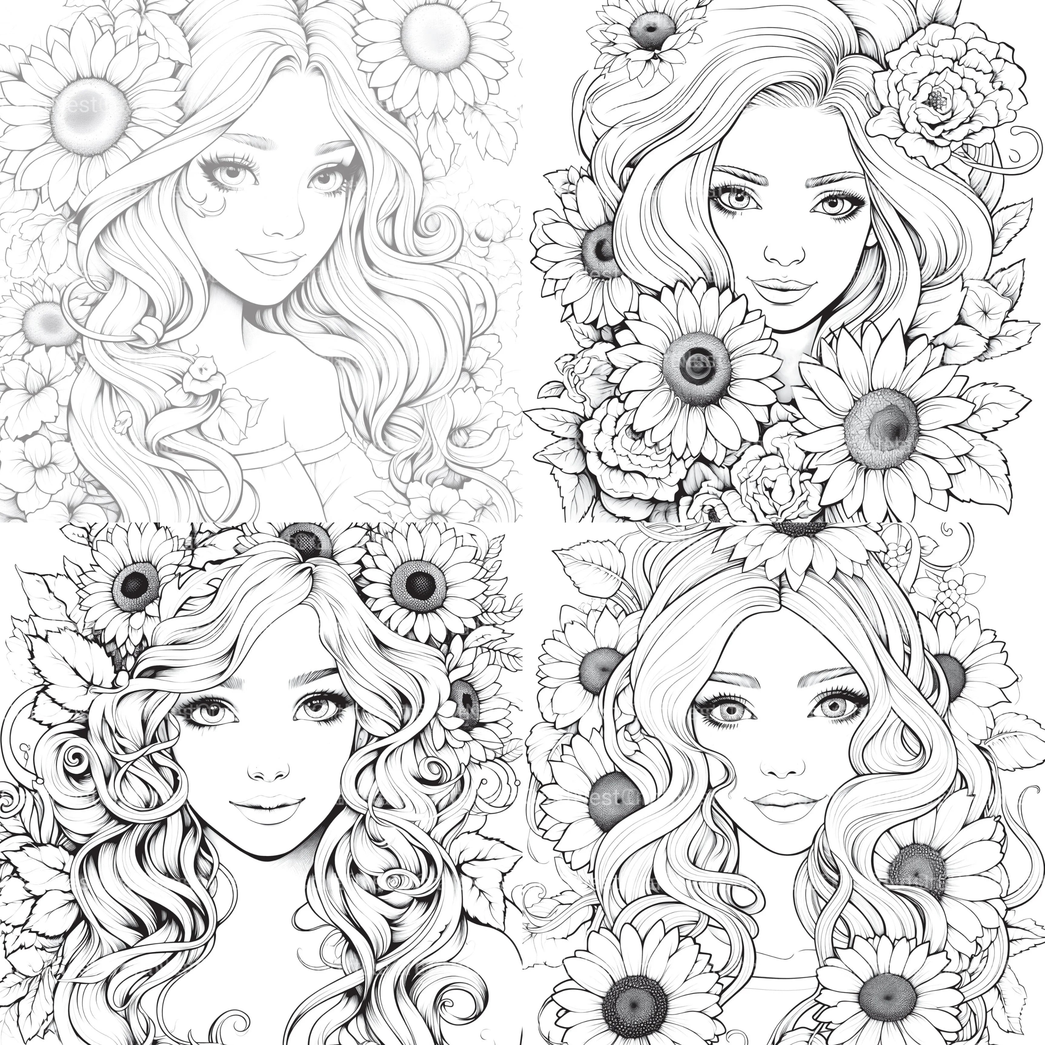 Venetian Carnival Woman Coloring Book - CraftNest - Digital Crafting and Art