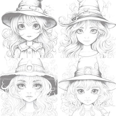 Cute Witch Coloring Book - CraftNest - Digital Crafting and Art