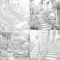 Garden Terrace Coloring Book - CraftNest - Digital Crafting and Art