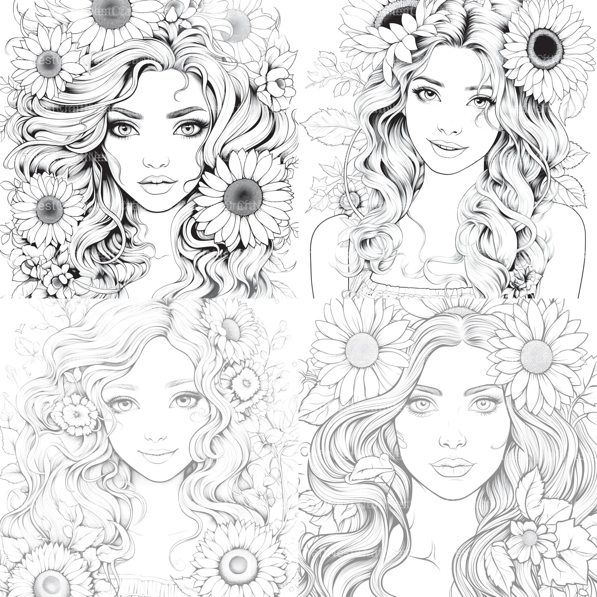 Venetian Carnival Woman Coloring Book - CraftNest - Digital Crafting and Art