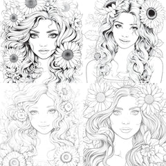 Venetian Carnival Woman Coloring Book - CraftNest - Digital Crafting and Art