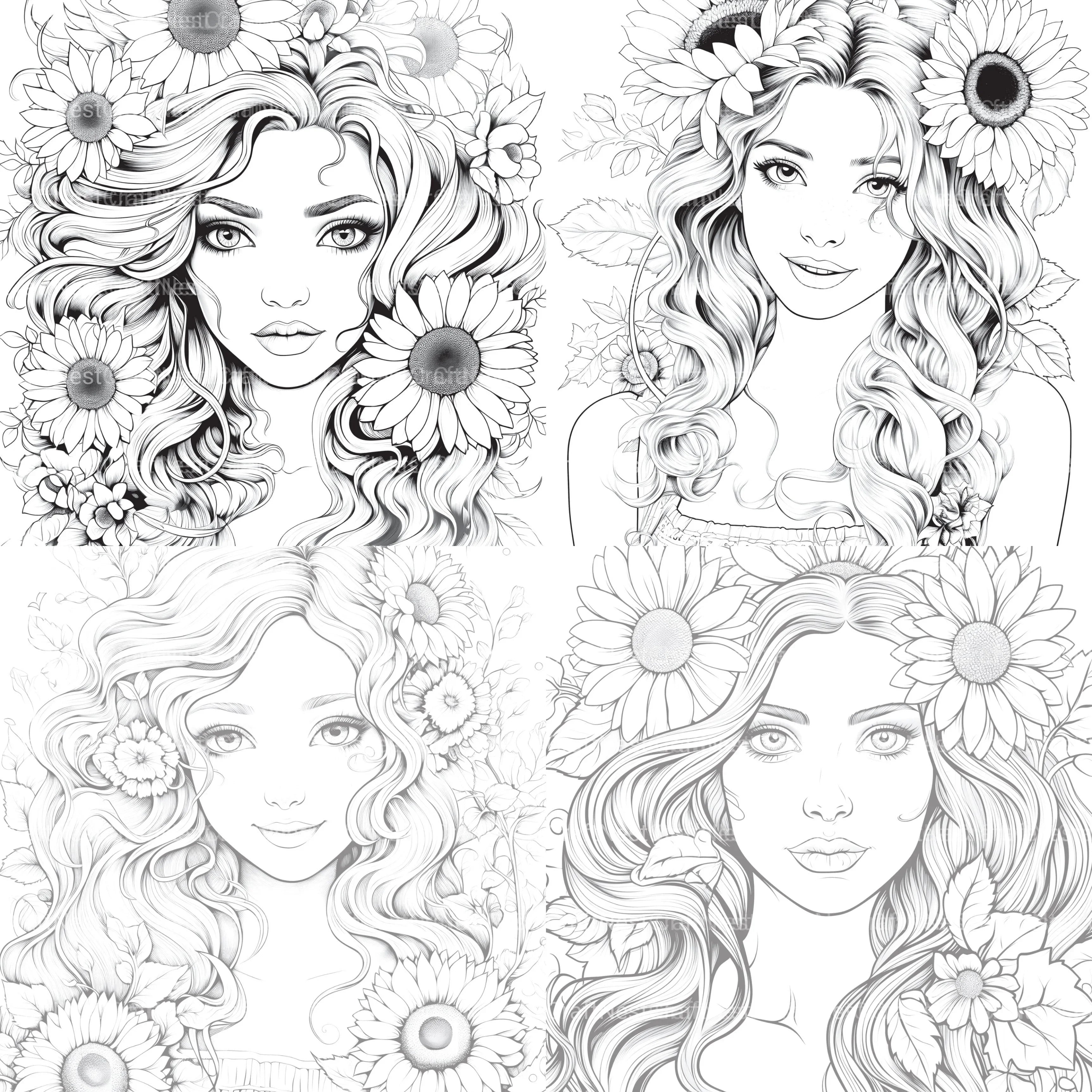 Venetian Carnival Woman Coloring Book - CraftNest - Digital Crafting and Art