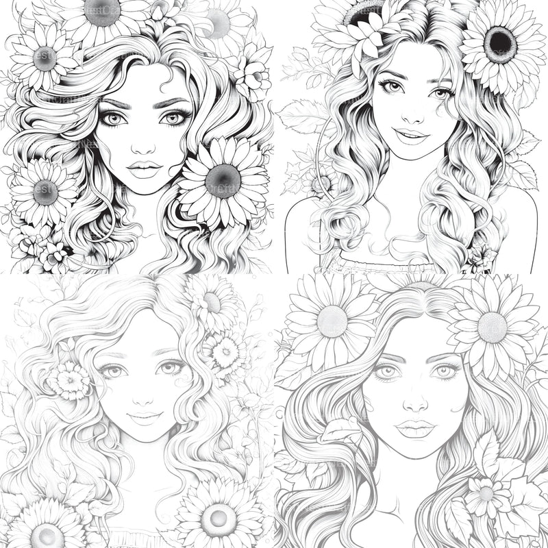 Venetian Carnival Woman Coloring Book - CraftNest - Digital Crafting and Art