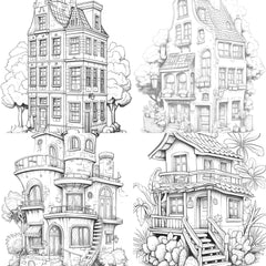 Mixed Tiny House Coloring Book - CraftNest - Digital Crafting and Art