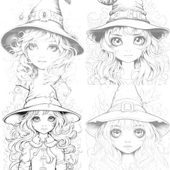 Cute Witch Coloring Book - CraftNest - Digital Crafting and Art