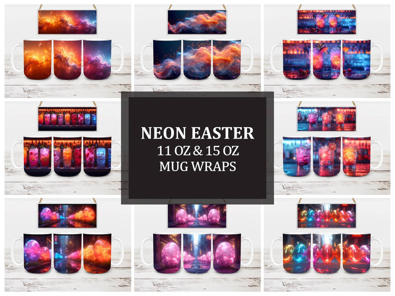 Neon Easter 4 Mug Wrap - CraftNest