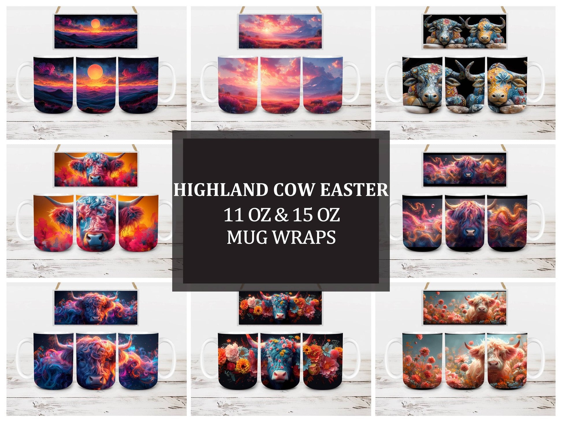 Highland Cow 2 Mug Wrap - CraftNest